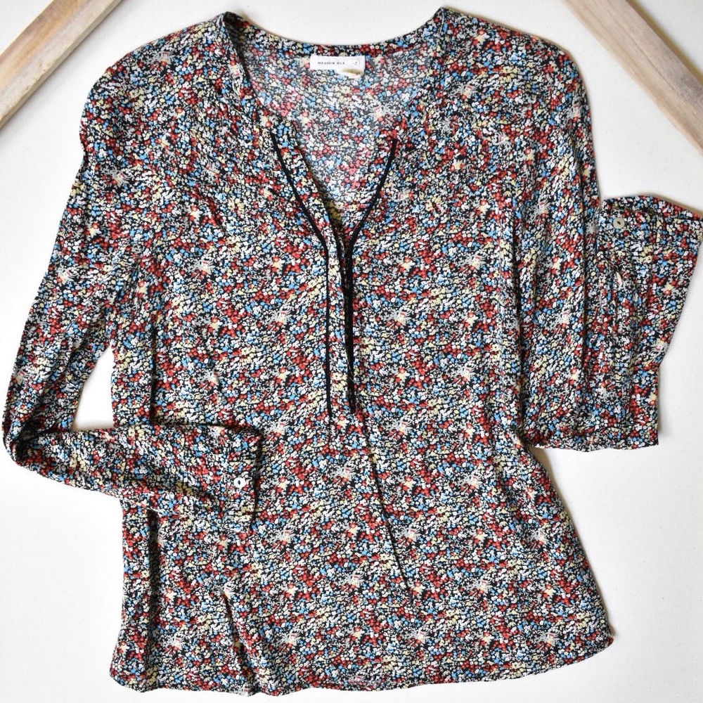Anthropologie {Meadow Rue} Floral ‘Luana’ Blouse
